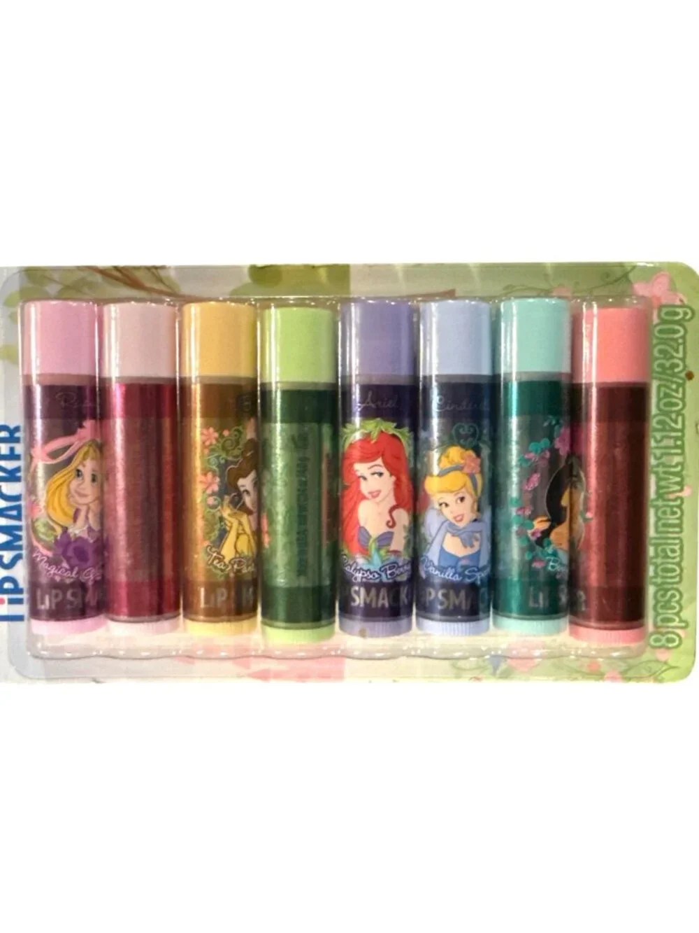 8pc Vintage Bonne Bell Lip Smacker Disney Princess Party Pack Balm Set #033